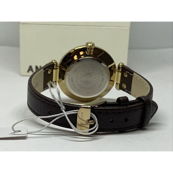 Anne Klein 10/9168 Women's Black Leather Band Analog Dial Quartz Watch WAT169 - Picture 10 of 12